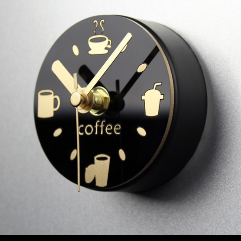 Tiempo de ocio vajilla de café refrigerador reloj creativo etiqueta magnética refrigerador etiqueta Reloj de pared mensaje etiqueta taza de café
