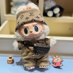 一二三代拉布布娃衣老花背包背带裤套装17cmlabubu衣服潮装大牌