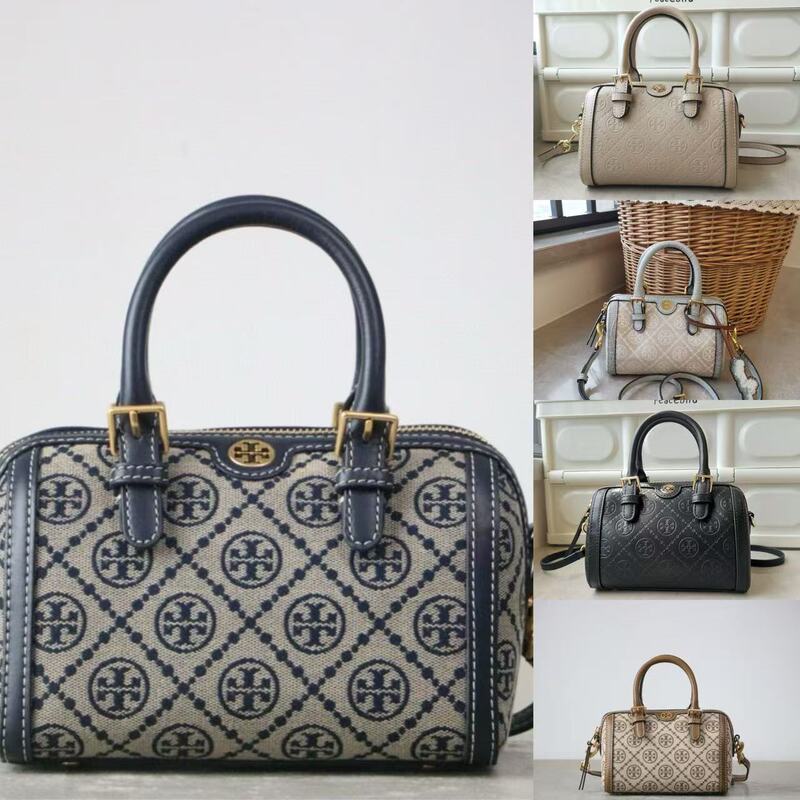 2023 New Pillow Bag Women's Large Capacity Bag Shoulder Crossbody Boston Wine Barrel Bag Printed Canvas Handbag