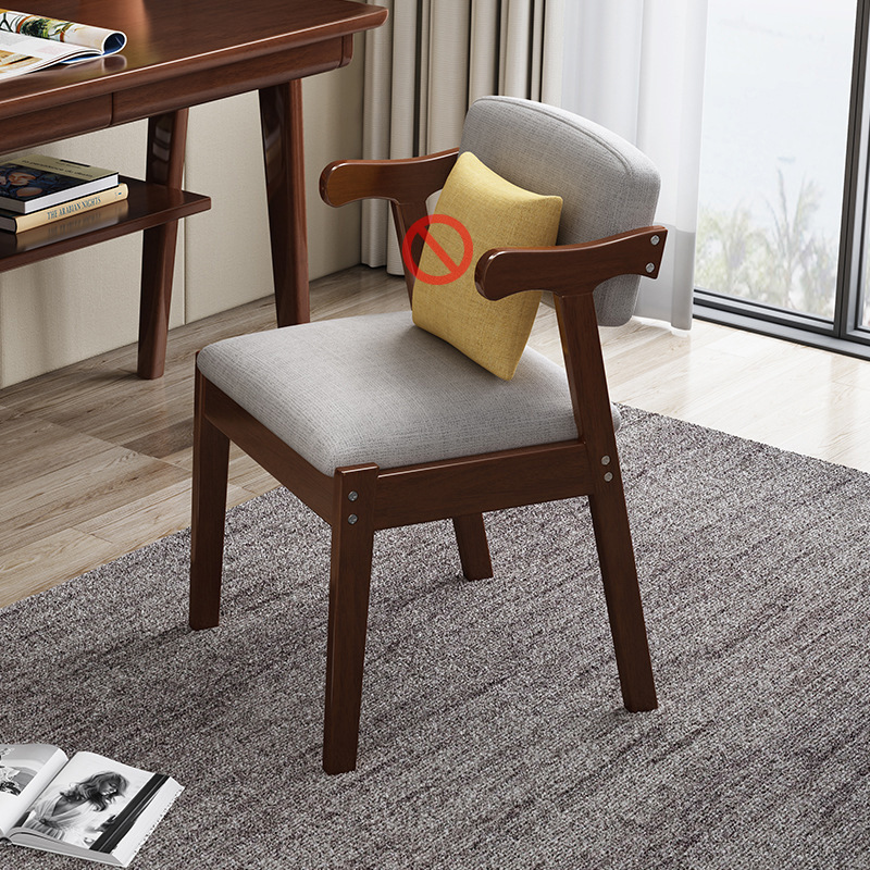 Silla de madera maciza respaldo silla de ocio estudio oficina negociación de té hotel silla de comedor de madera maciza