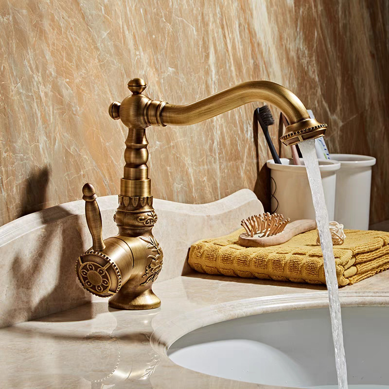 Antique Faucet Bathroom Hot and Cold Retro European Style Wash Basin Above Counter Basin Wash Basin Bathroom Cabinet Brass Antique Faucet Bathroom Hot and Cold Retro European Style Wash Basin Above Counter Basin Wash Basin Bathroom Cabinet Brass