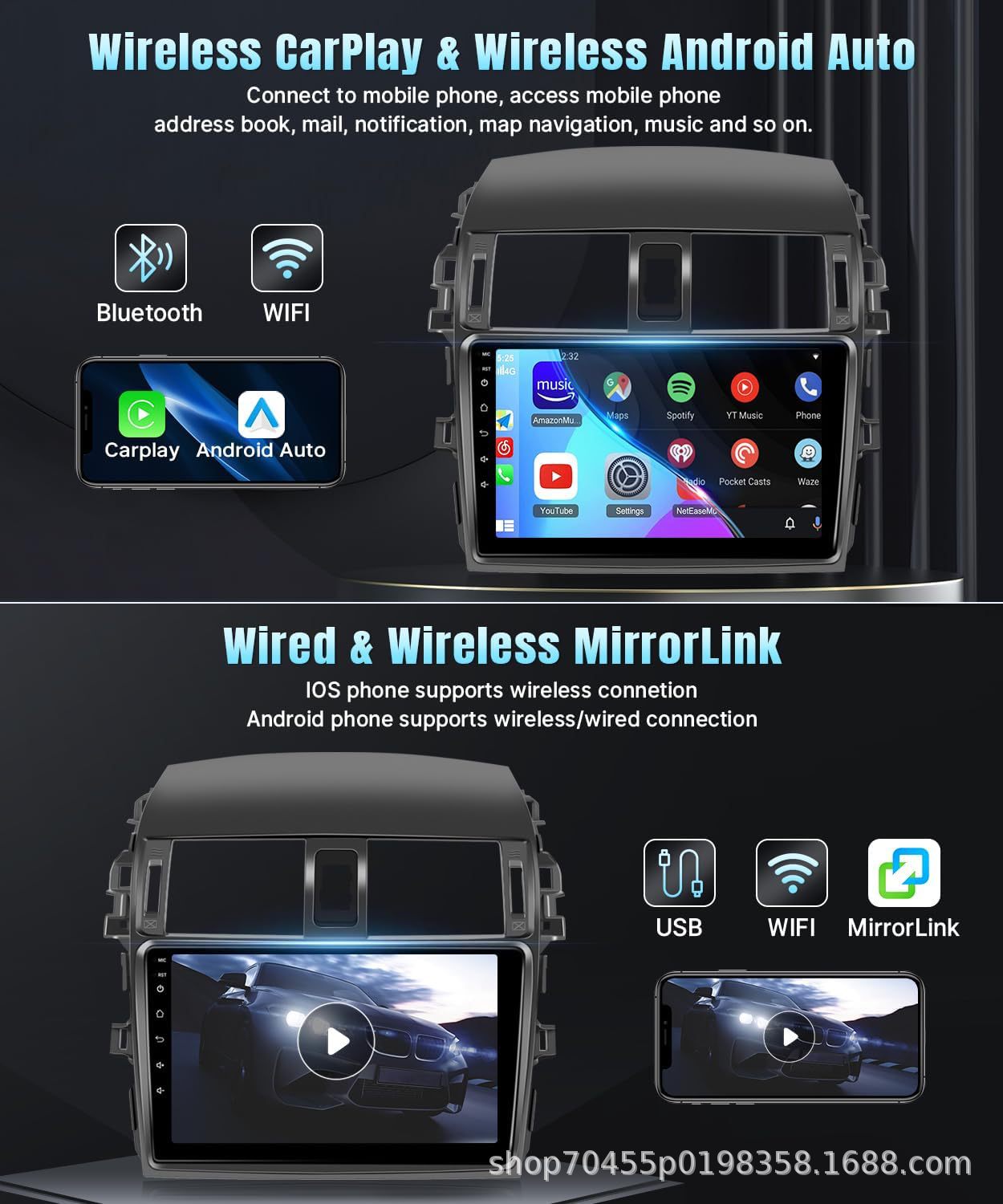 Suitable for Toyota old Corolla navigation new Corolla navigation reversing imaging all-in-one cross-border car GPS