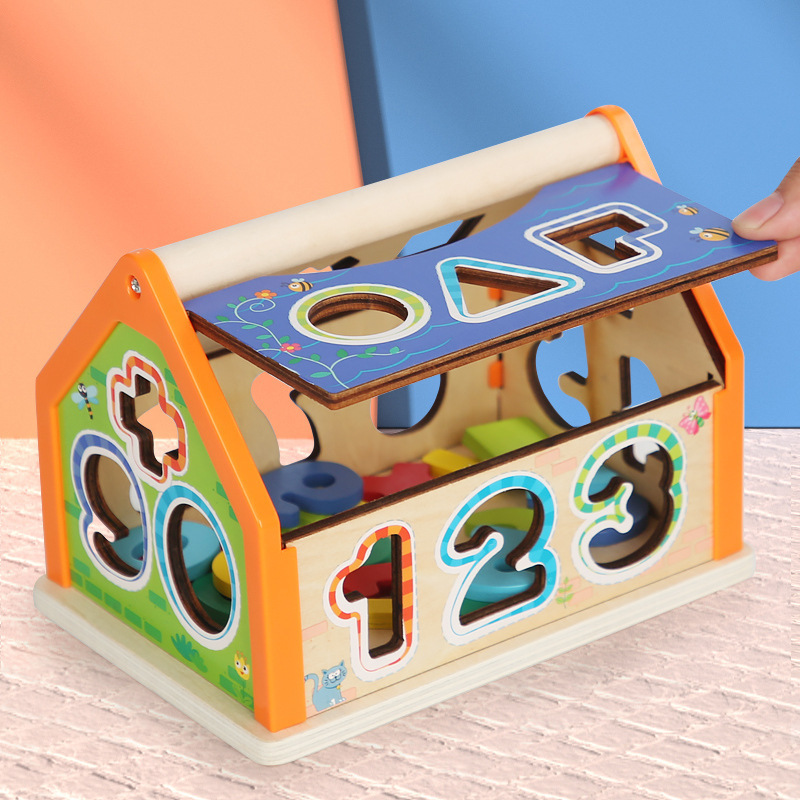 Ejercicio de madera para niños forma de coordinación mano-ojo cognición digital forma de educación temprana casa digital bloques de construcción educativos juguetes