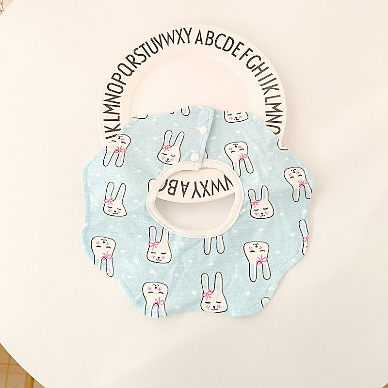 Bebé recién nacido otoño e invierno nuevo estilo flor saliva toalla algodón bebé impermeable escupir babero 360 grados rotación