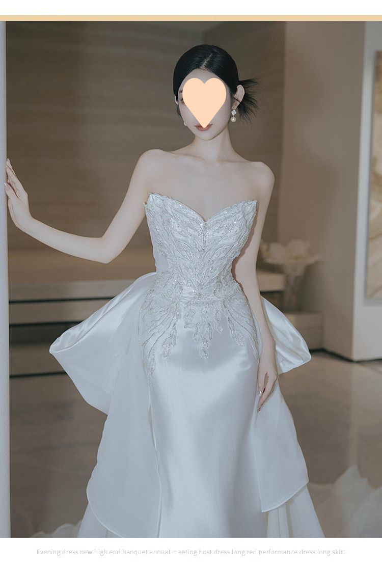 Abito da sposa a sirena in raso stile francese elegante_voghion.com