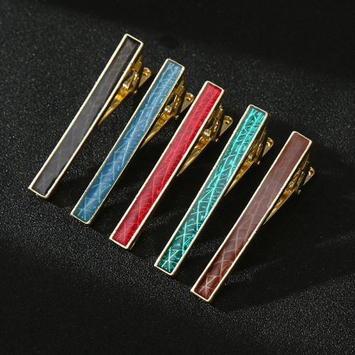 New style tie clip creative colorful men's fashion trend formal wear black personalized men's tie clip 5.5 cm