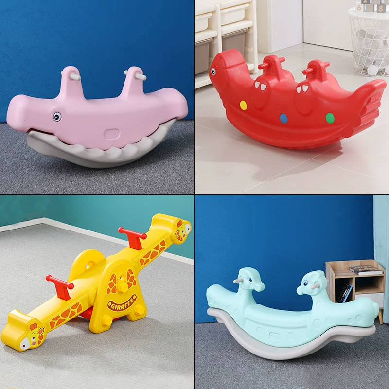 Детские качели-балансир из пластика, двойные качели-лошадка для улицы и дома, игровой набор для детской площадки