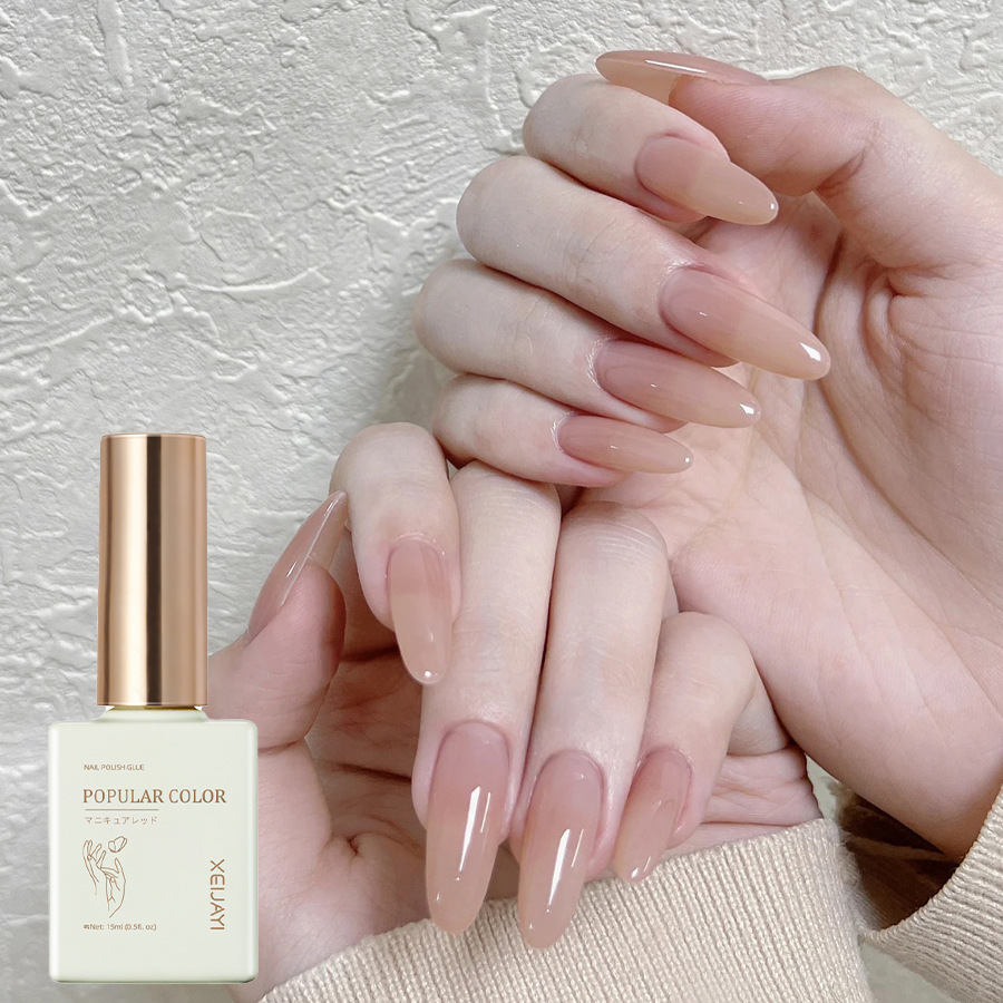 Solid color new white nail polish gel naked through nail shop special high nail polish lasting firm factory wholesale