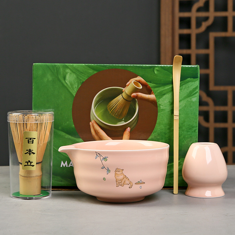 抹茶茶碗日本式抹茶宋代点茶道具陶磁器茶碗カップミキサー抹茶ブラシ茶コップセット|undefined
