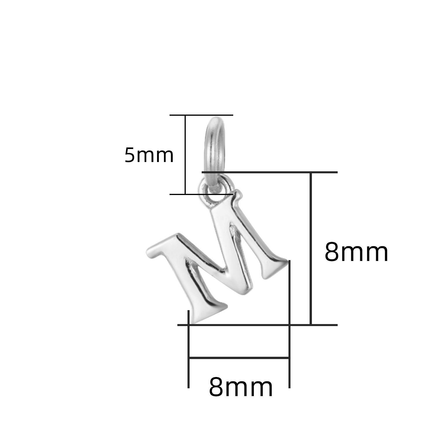 925 plata esterlina nuevo 26 carta collar de las mujeres simple nicho mini nombre inglés brillante plata colgante al por mayor