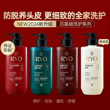 批发2024新版韩国正品红绿棕白吕洗发水护发素控油去屑480ml补水