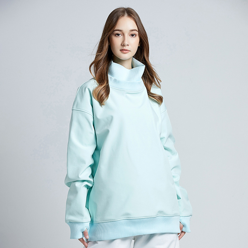 Ski Clothing for Men and Women, Outdoor Single and Double Board Windproof and Velvet Warm Ski Sweatshirt Pullover Top