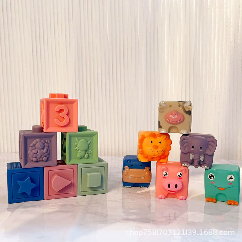 (Граница торговли), детская головоломка Jenga из мягкой резины для ванной, игрушка, слайм