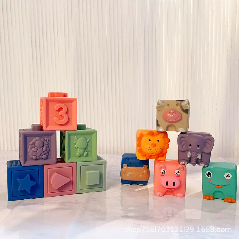 (Граница торговли), детская головоломка Jenga из мягкой резины для ванной, игрушка, слайм