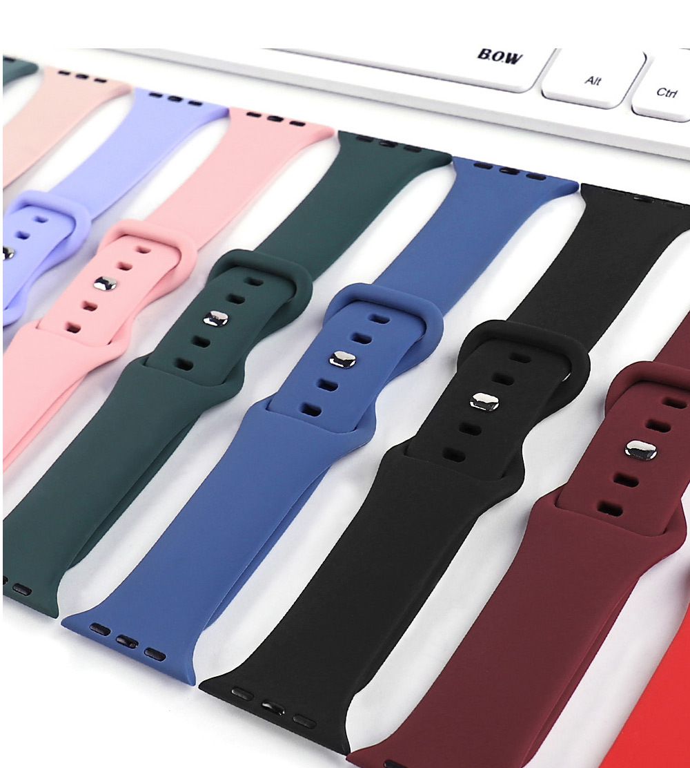 35g Weight Smart watch strap Classification Silica Gel Material Solid Color Pattern Casual Style Casual Solid Color Smart Watch Strap 9