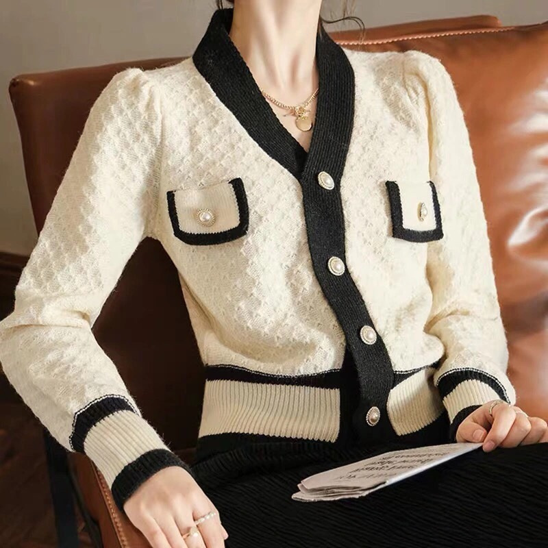 Women's Sweater Long Sleeve Sweaters & Cardigans Elegant Vintage Style Color Block display picture 6