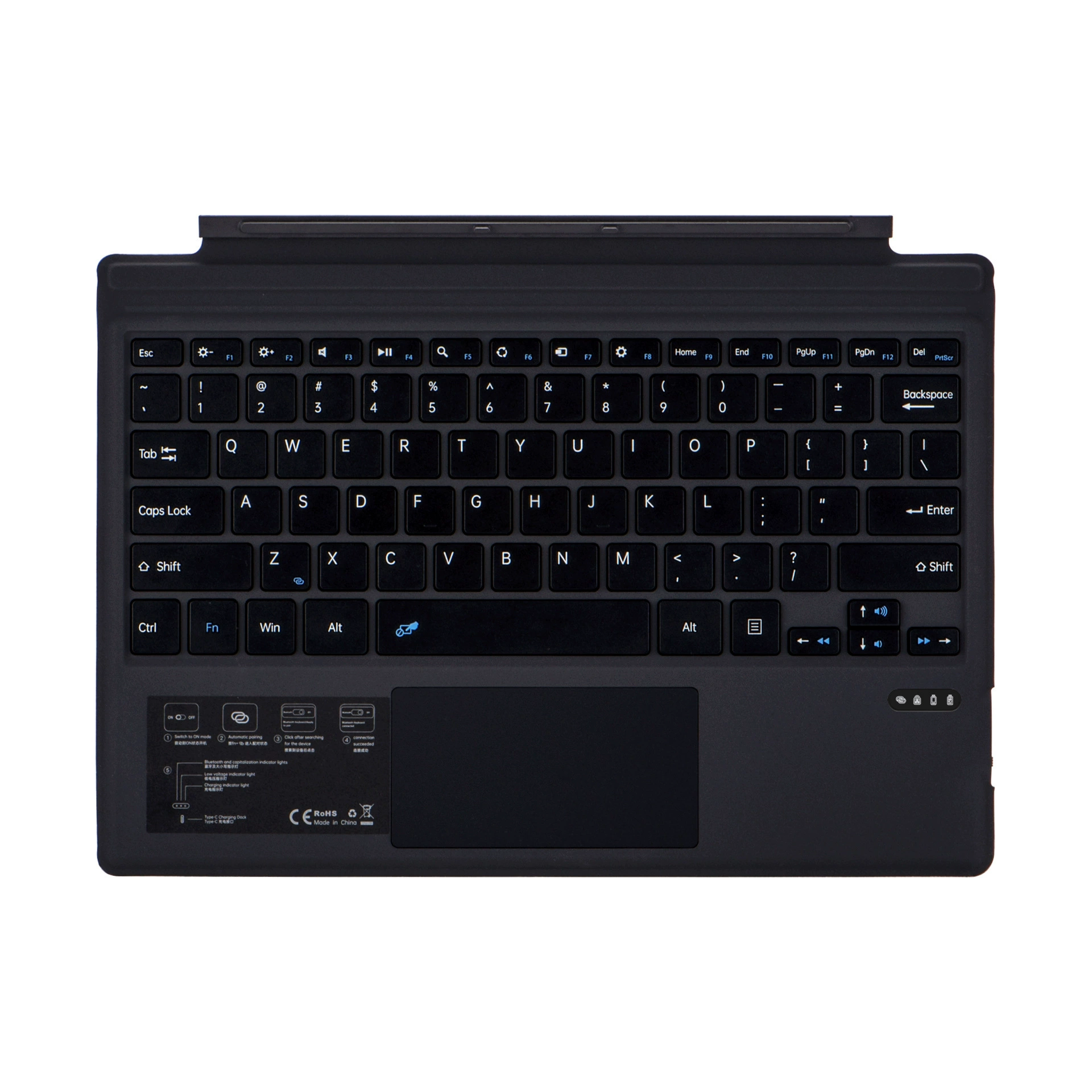 Slim Bluetooth Keyboard Pro34567+ compatible, magnetic attachment, backlight option