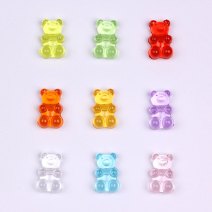 Factory Direct supply 11 * 18mm vertical hole bear transparent beads bracelet necklace hairpin earrings acrylic jewelry accessories