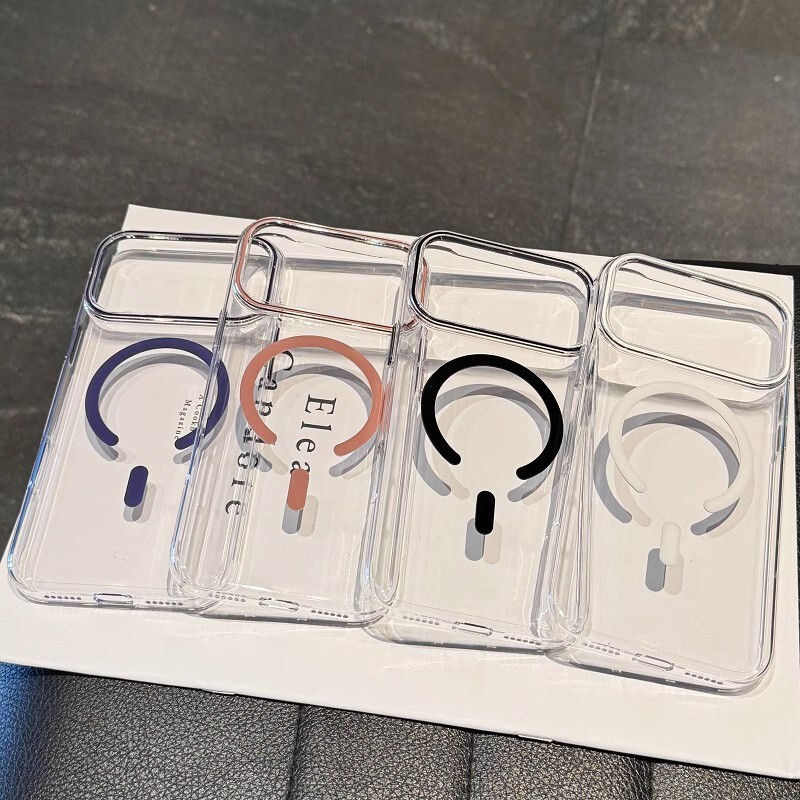 适用iPhone17PROMAX手机壳透明PC磁吸苹果17镜头圈滴油防摔保护套|undefined