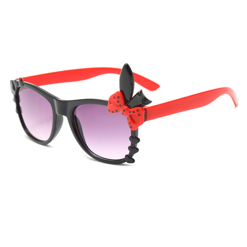 Children's transparent glasses with bow solar-powered