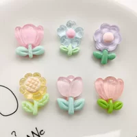 Мультяшный прозрачный цветок подсолнух фитинги diy крем клей головные уборы заколки для волос с охлаждением наклейки для обуви материал