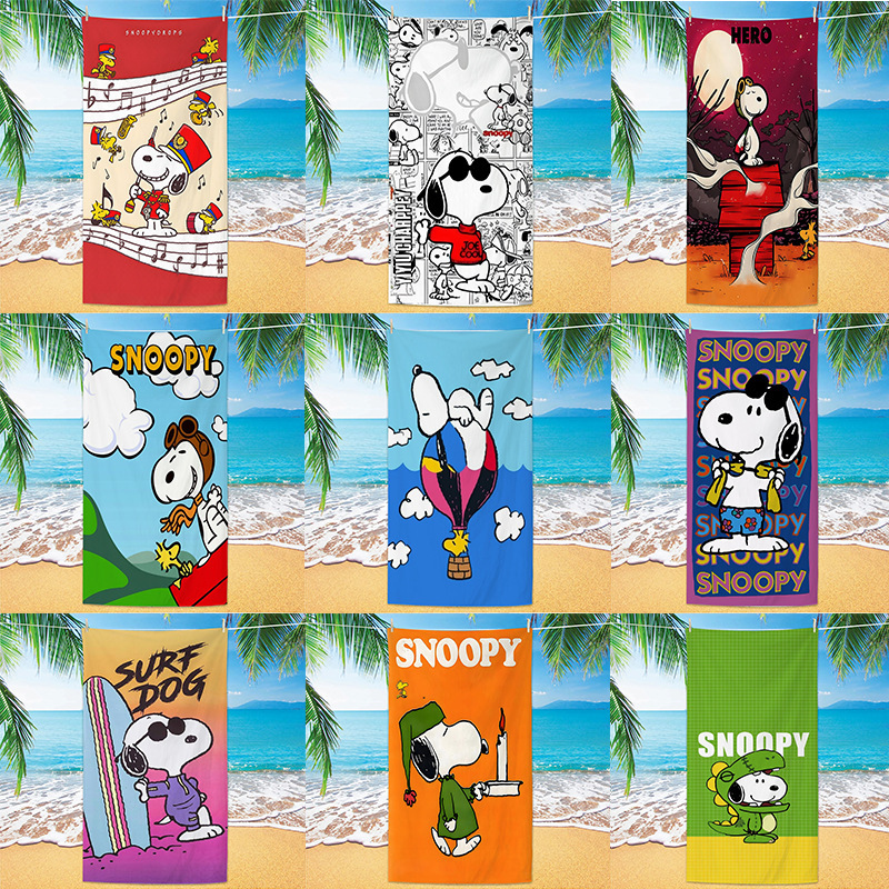 Cross-Border Snoopy Microfiber Beach Towel Cartoon Children's Class a Beach Bath Towel Summer Seaside Towel Cross-Border Snoopy Microfiber Beach Towel Cartoon Children's Class a Beach Bath Towel Summer Seaside Towel
