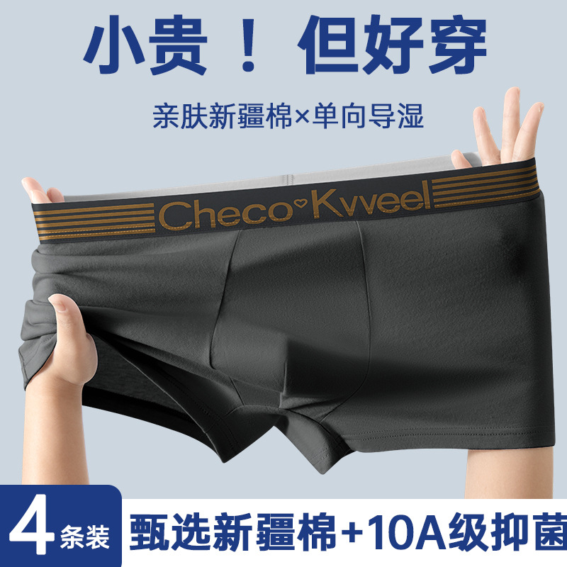 Fábrica directa ropa interior de hombre Xinjiang algodón largo pantalon antibacteriano piel respirable pantalon de hombre tamaño grande