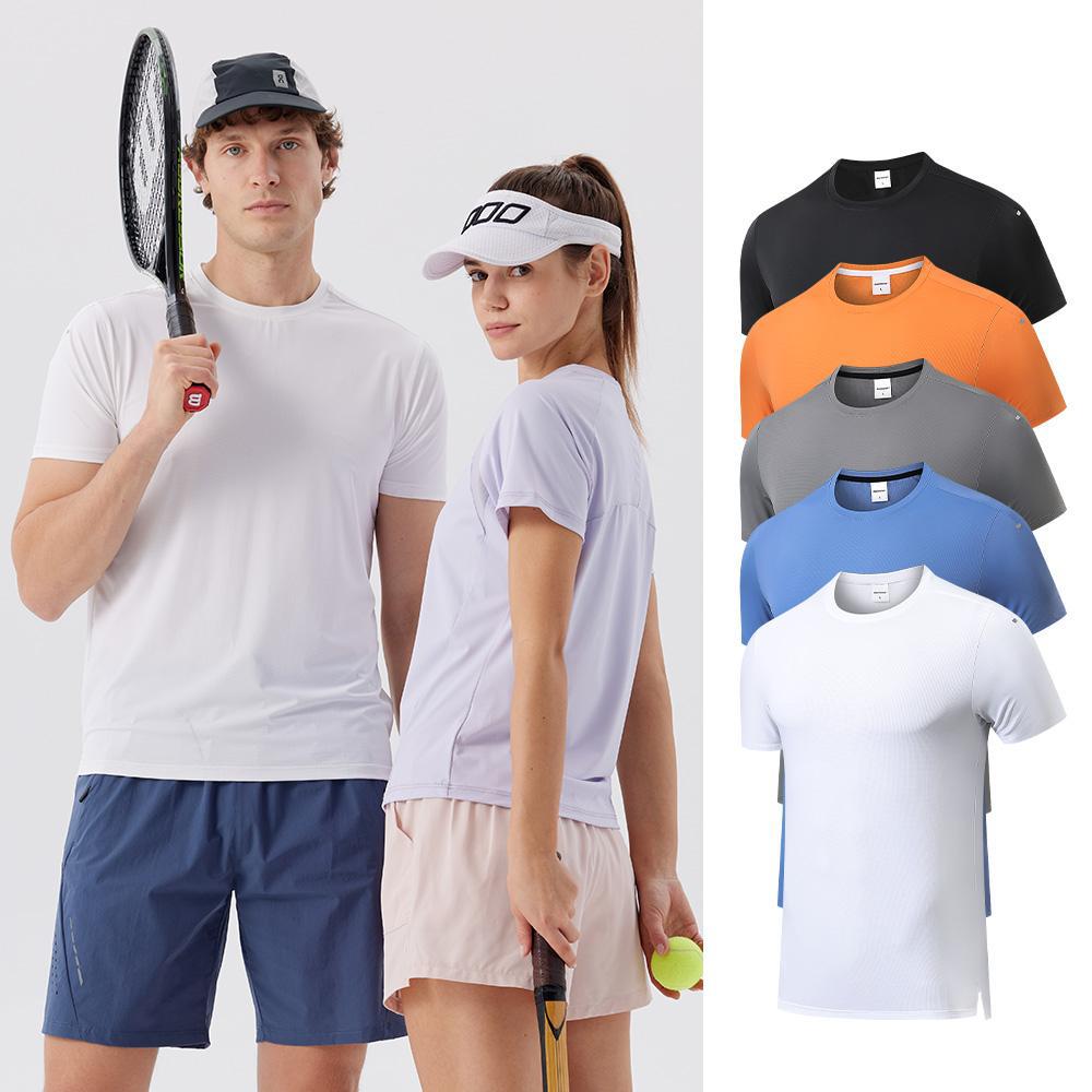Lulu Men's Sports Short-sleeved Loose Quick-drying Casual Top Running Training Fitness Clothes Tennis Clothes Round Neck T-shirt
