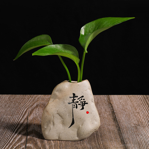 Creative Zen tea table ceramic tea pet imitation stone decoration tea table office desktop small furnishings hydroponic decorations