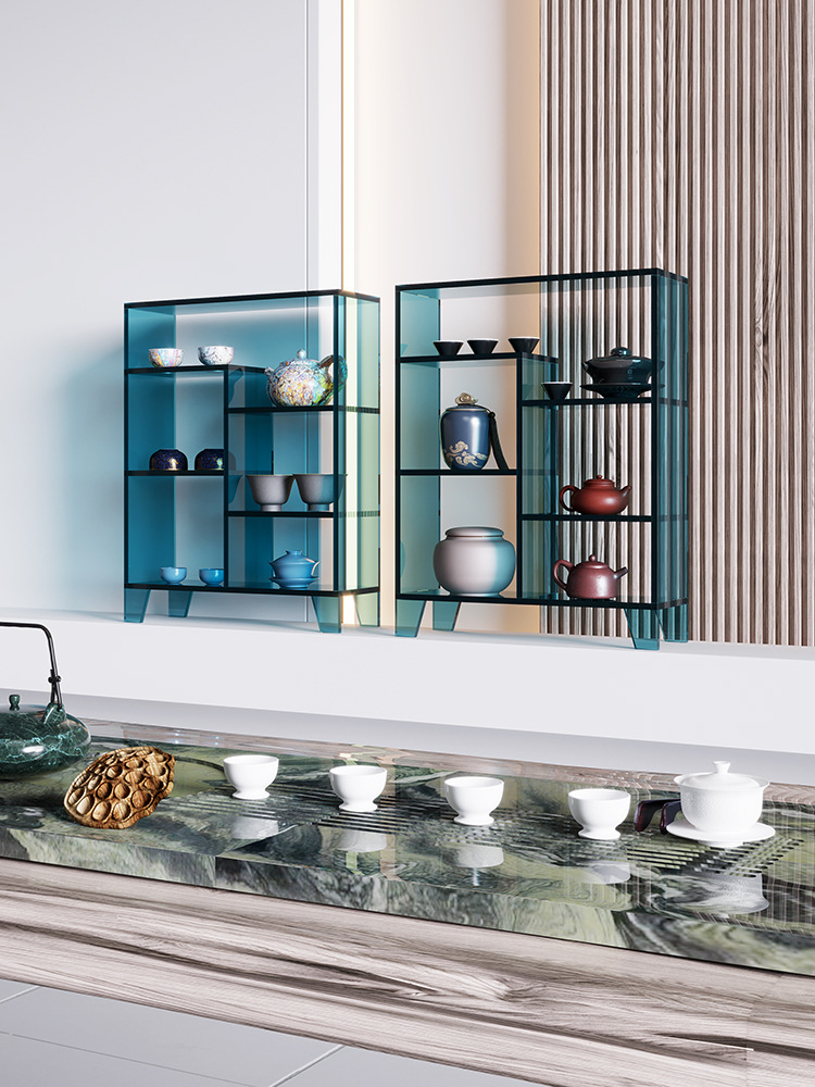 博古架多宝阁紫砂壶茶具置物架亚克力展架茶杯架收纳桌面现代茶叶