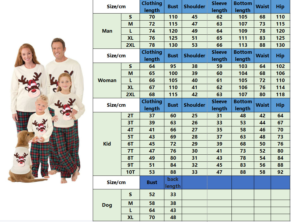 Cartoon Style Elk Polyester Pants Sets Family Matching Outfits display picture 1