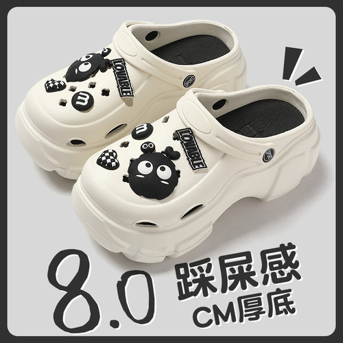 Crocs shoes, women's thick-soled eva outer wear, summer non-slip heightening Baotou beach slippers, women's summer wholesale