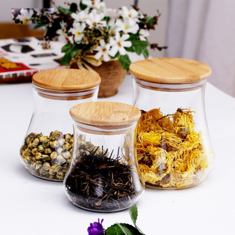Borosilicato sellado tarro de almacenamiento de alimentos tarro hogar tarro de vidrio tarro de té transparente caramelo snack tarro suministros de cocina