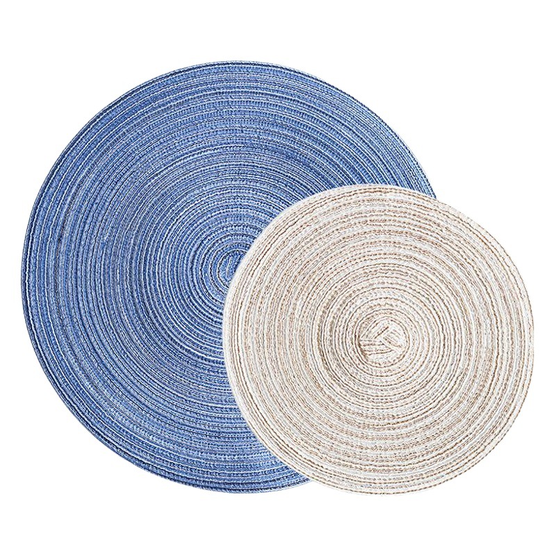 Hilo de algodón de estilo japonés estera almohadilla de aislamiento de calor hilo caliente ronda placemat montaña tejida a mano de mesa antideslizante Placa de tazón estera