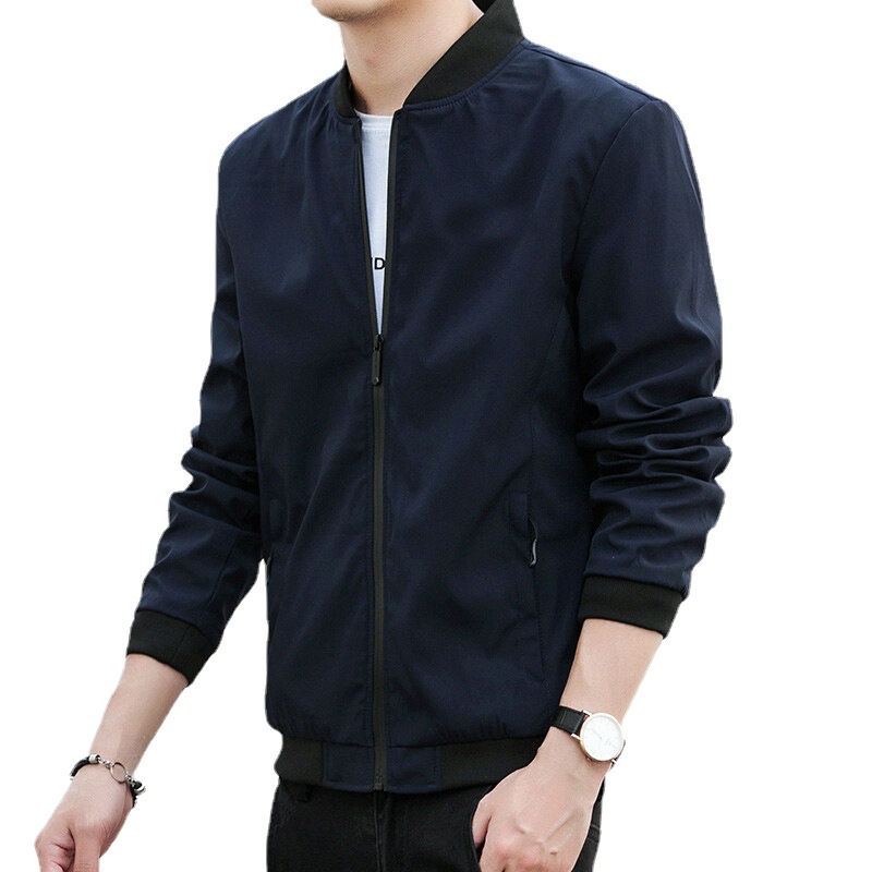 Primavera y otoño chaqueta de los hombres de estilo coreano de moda chaqueta de béisbol casual más tamaño ropa guapo chaqueta entrega en vivo