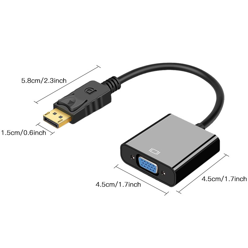 大型 dp から vga 高解像度コンバータコンピュータモニタープロジェクター DP から vga インターフェイス 1080p アダプタケーブル|undefined
