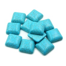 直销绿松石6～22mm正方形戒面圆形平底包珠DIY饰品贴片镶嵌批发