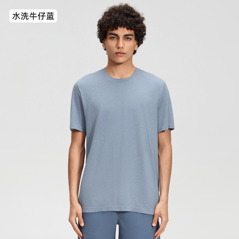 Summer seamless round-neck solid color short-sleeve T-shirt for men, simple basic versatile casual sports top DMT2622 Summer seamless round-neck solid color short-sleeve T-shirt for men, simple basic versatile casual sports top DMT2622