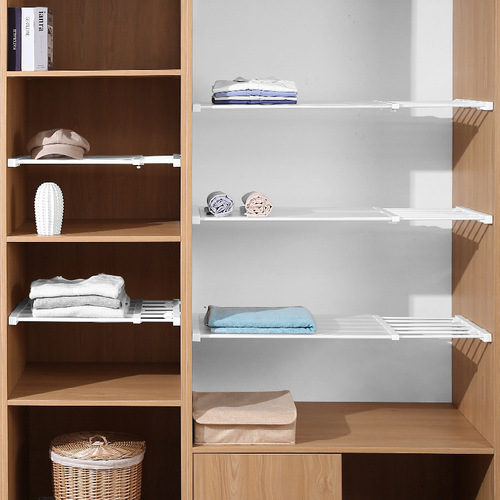 Wardrobe storage layered partitions, nail-free retractable storage racks, bathroom under sink finishing compartment rack storage artifacts