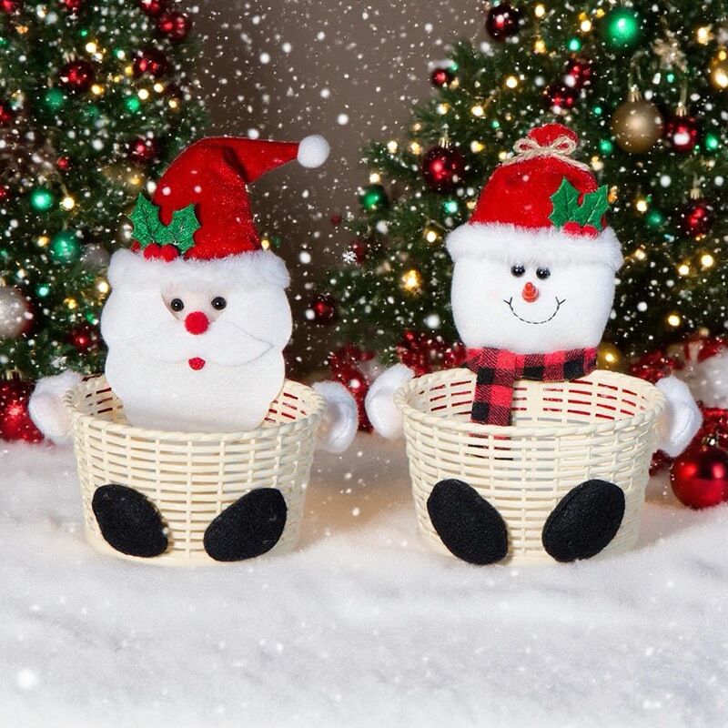 Xingyan クリスマス装飾キャンディバスケットクリスマスデスクトップ装飾品子供のキャンディバスケットクリスマス装飾ギフト|undefined