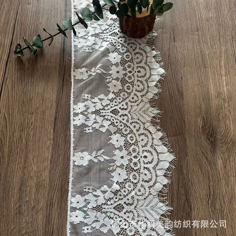 In-Stock Full Nylon Non-Elastic Single-Sided 18cm Wide Lace Eyelash Trim Lace 3m / Piece for DIY Clothing Accessories In-Stock Full Nylon Non-Elastic Single-Sided 18cm Wide Lace Eyelash Trim Lace 3m / Piece for DIY Clothing Accessories