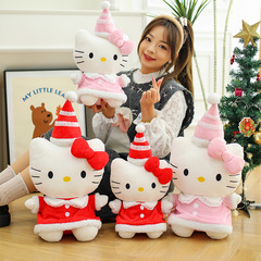 新しいクリスマスkt猫ぬいぐるみかわいい帽子kitty人形ハローキティ抱き枕祝日プレゼントクロスボーダー