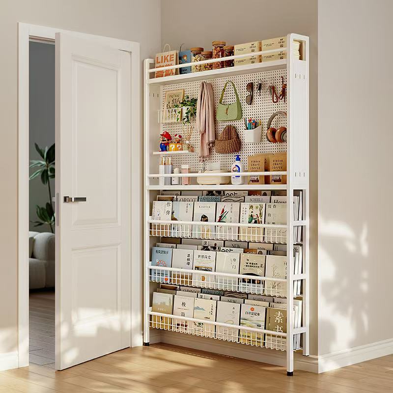Door Rear Cave Board Storage Rack Floor Room Narrow Wall Hanging Household Clip Gap Bedroom Storage Iron Bookshelf