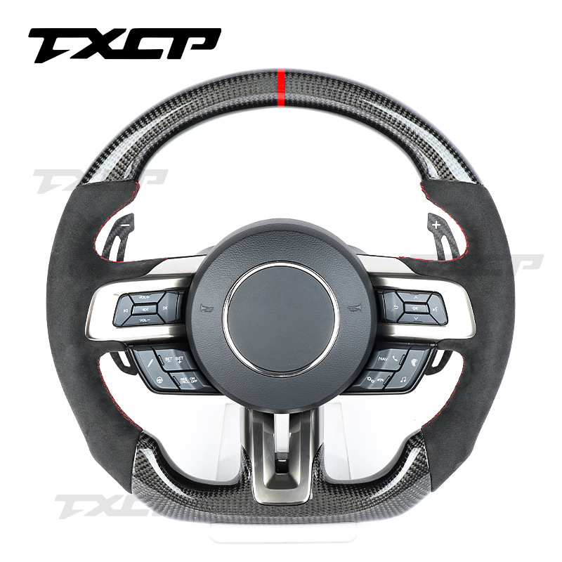 Suitable for Ford 2015-2023 Mustang car interior accessories steering wheel carbon fiber magnetic shift paddles