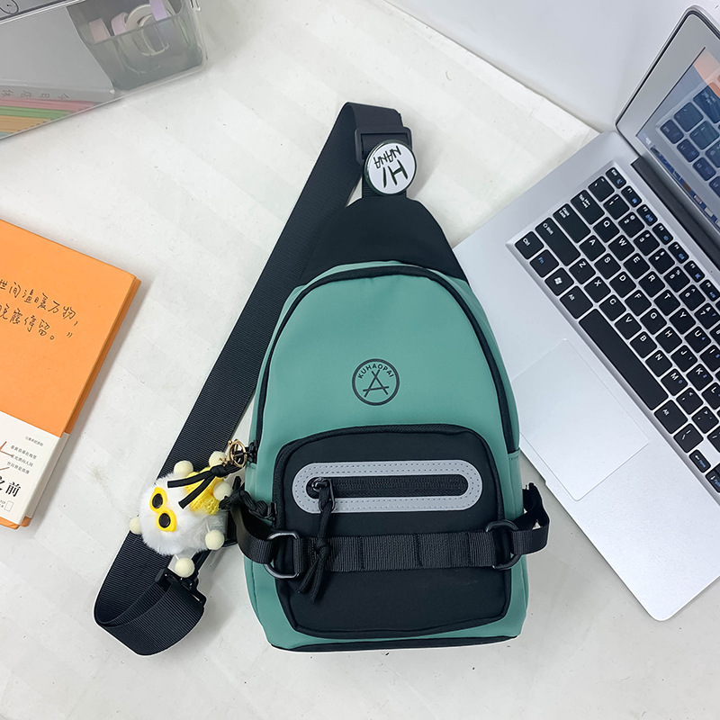 Bolsa de mensajero para niños de estilo coreano bolsa de pecho para niños guapos de moda bolsa de lona de gran capacidad para hombres y niñas