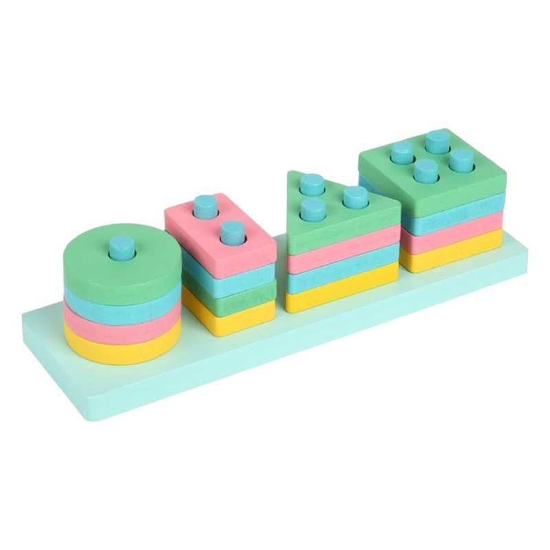 De los niños de la Ilustración bebé Inteligencia Geométrica Junta forma a juego bloques construcción juguete macaron educación temprana cuatro conjuntos columnas image 1