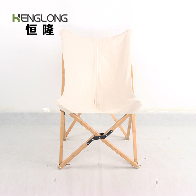 Outdoor folding butterfly chair Bamboo and wood -making portable…