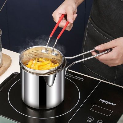 304 Stainless steel Fryer Strainer MPG Oil storage household Small milk pot Electromagnetic furnace Dedicated multi-function