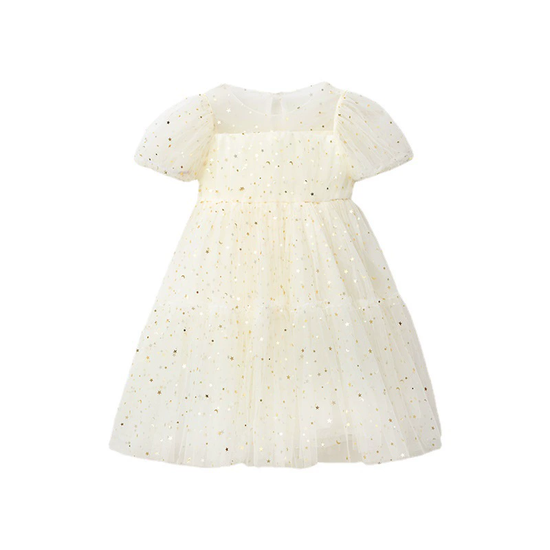 Summer dress, nail sequins, small princess costume, puff sleeves, wholesale