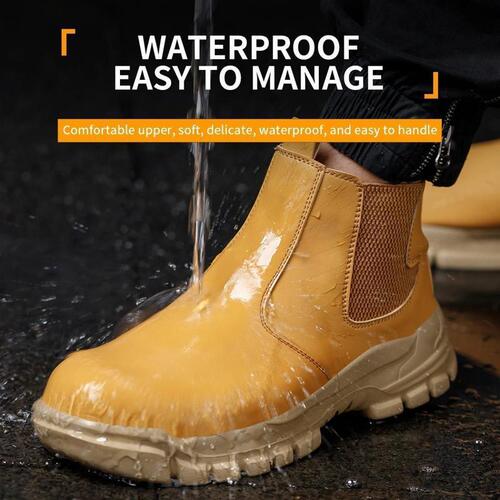 Y6502026 New men's steel-toed work boots are waterproof and impact-resistant